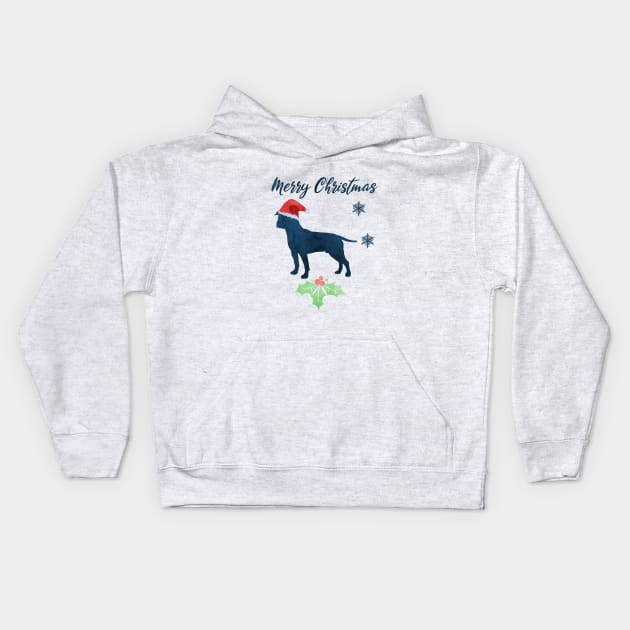 Merry Christmas Boxer Dog Art Kids Hoodie by TheJollyMarten